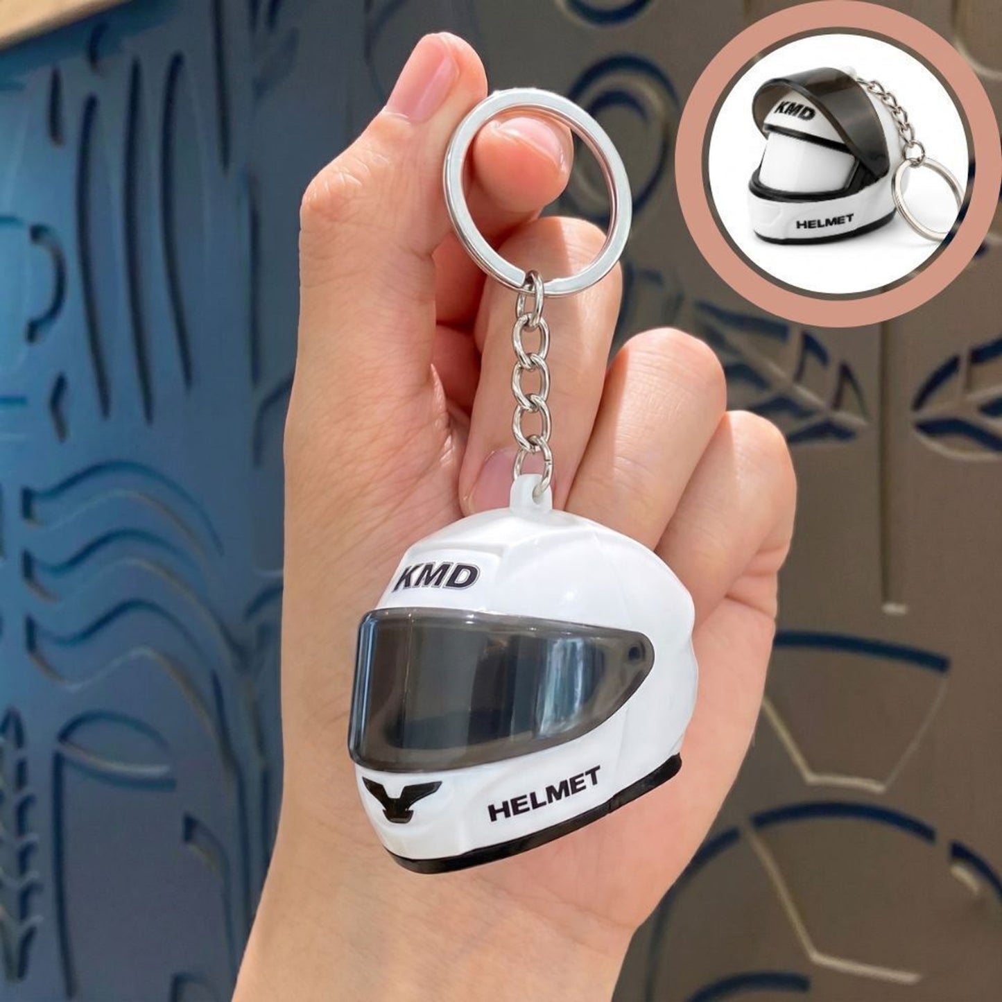 Mini Helmet Keychain with Movable Visor