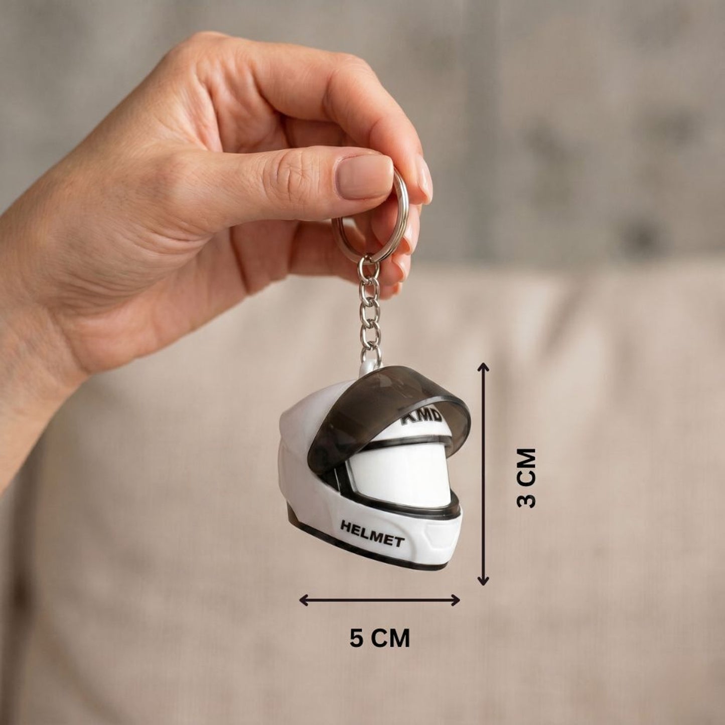 Mini Helmet Keychain with Movable Visor